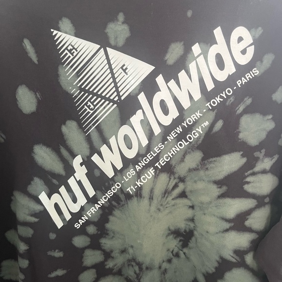 HUF Black and Gray Tie-Dye Long Sleeve - Picture 4 of 5